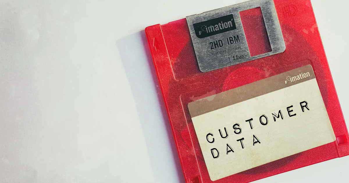 Floppy disk with customer data